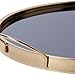 Amazon Brand – Rivet Contemporary Decorative Round Metal Serving Tray with Handles, 17.5-Inch, Black and Gold