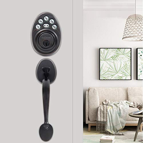 Signstek Front Door Lock Set,Keyless Entry Door Lock With Handle,Electronic Keypad Deadbolt,Smart Locks For Front Door (Oil Rubbed Bronze Plus) #TOP1