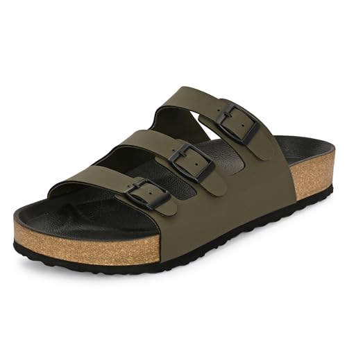 Image of Centrino Men's Berkin-Style Slip-On Sandals | Open Toe Design | Soft PU Footbed | Lightweight & Comfortable | Arch Support | On-Grip Sole | Casual Outdoor Wear (9208)