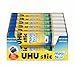 UHU Colored All Purpose Glue Stick 12-Pack Blue Applies & Dries Clear, 1.41oz - Non-Toxic, Washable. Permanent Strong Bond, Solvent-Free with Screw Cap,