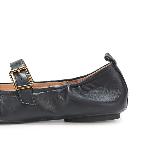 Cole Haan Cole Haan Women's Graclyn Mary Jane Ballet Flats, Black Leather, 8-B US