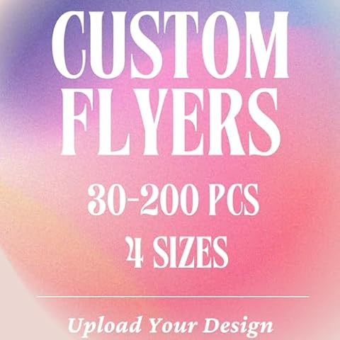 Custom Flyers for Small Business, 30-200 pcs, 9 Szies, Upload Your Design or Image (8.5 * 11, Inches) Cover