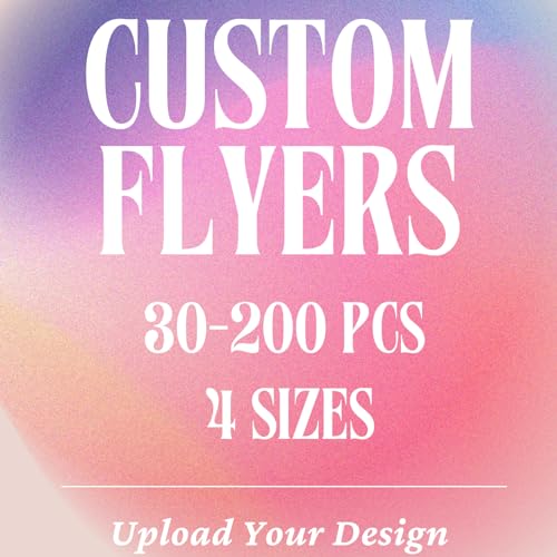 Custom Flyers for Small Business, 30-200 pcs, 9 Szies, Upload Your Design or Image (8.5 * 11, Inches)