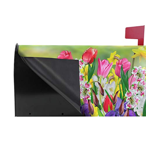Woor Spring Summer Flowers Daffodils And Tulips Magnetic Mailbox Cover Oversized Garden Yard Home Decor For Outdoor-20.8"X 25.5" #TOP3