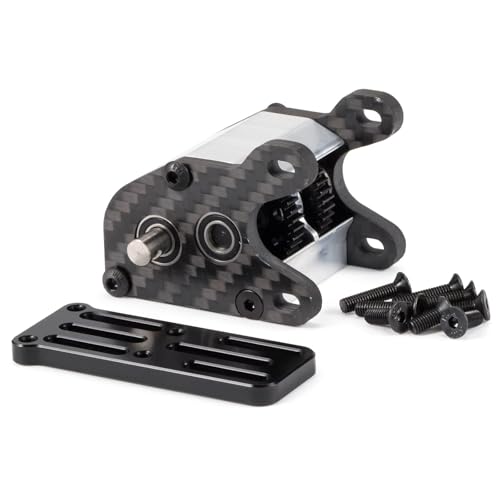 Modelos Repuesto RC Compatible Con LCG 1/10 RC Coche Piezas Upgrade Caja Cambios Ultraligera 62g Transmisión Doble Motor 48 Dientes Overdrive Con Dig(Silver)