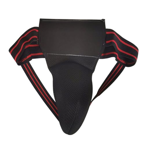 Xbsduih Protector de Coquilla para Boxeo, Taekwondo, Kickboxing, para Entrenamiento de Artes Marciales, Protector Abdominal Jockstrap Hombre Negro