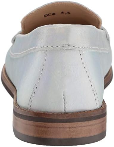Driver Club USA Unisex Genuine Leather Boys/Girls Casual Comfort Slip On Moccasin Penny Loafer Driving Style, silver/white holograph 13 M US Little Kid | Image 2