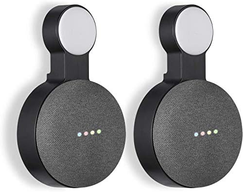 Google Home Mini Wall Mount Holder, Caremoo Space-Saving Design AC Outlet Mount, Perfect Cord Management for Google Home Mini Voice Assistant (Black)