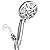 High Pressure Handheld Shower Head, 6 Spray Settings Shower Head with Handheld, 4.3 Inch High Flow Hand Held Rain Showerhead with Stainless Steel Hose, Adjustable Bracket, Hopopro (Chrome)