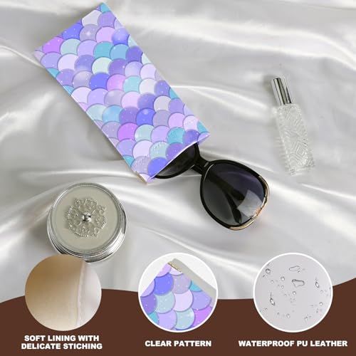 Image of Anikathy 2Pcs Sunglass Eyeglass Glasses Case Soft PU Leather with Cleaning Cloth Cute Glasses Pouch Bag for Men Women Girs