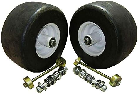 2 Pack 13X6.5X6 White No Flat Front Solid Tire Puncture Proof Replaces Exmark 103-0065 Includes Bearings Replaces 103-3051 - 1-633584 - 103-0063 - 126-5361 - 1-633585