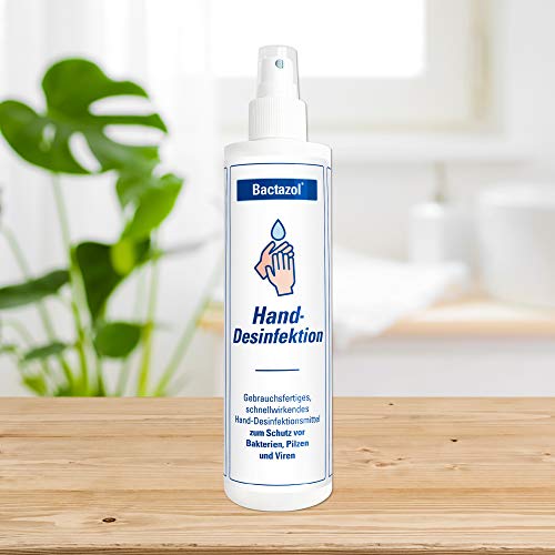 Bactazol Handdesinfektionsmittel 250ml - Schnellwirkendes Desinfektionsmittel für die Hände - Desinfektionsspray Schutz vor Viren, Bakterien & Pilzen - Händedesinfektionsmittel