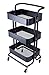 Produktbild 3-Tier-Metall Mesh Utility Rolling Cart mit abnehmbarem Griff und Stecker, innen-Lagerung Organizer Warenkorb Black.