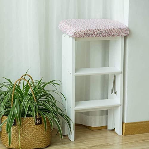 Taburete plegable de madera maciza y silla portátil para cocina de hogar 5