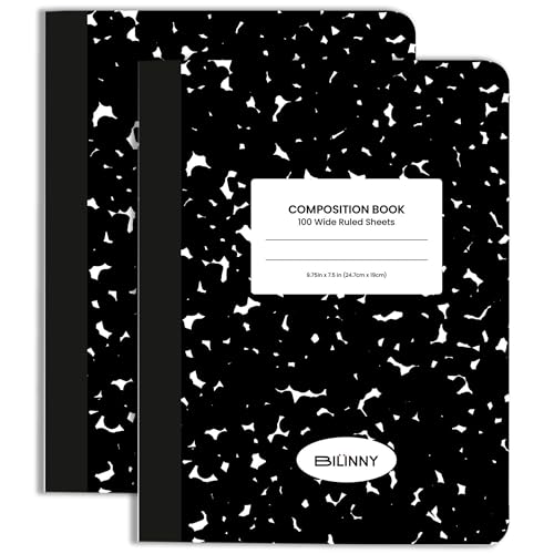 Carnet de composition de qualité supérieure avec couverture rigide marbrée 100 feuilles - 2