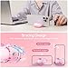 with Safety Lock for AirPods Pro 3 Case 2025,Clear Cases with Phone Stand & Cleaning Kit,Soft TPU Cover for Airpods Pro 3rd Generation Case,Cute Bling Keychain for Women Girls-Pink