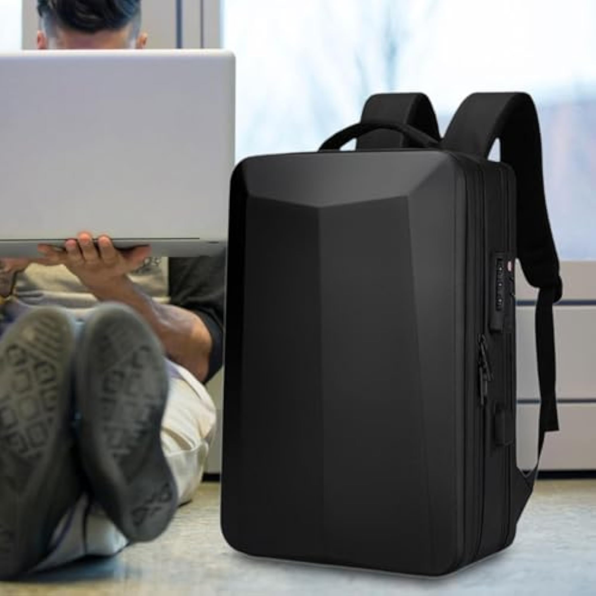 Hard Shell Laptop Backpack, Black, 17 inch