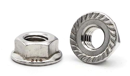 Flange Nuts Serrated 316 Stainless Steel #10-24 QTY 25