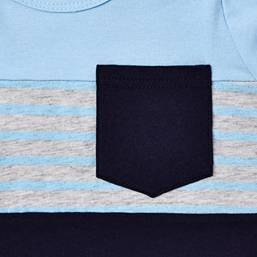 Image of FOCUTEBB Toddler Boy Clothes Summer Patchwork T-Shirt Shorts 2Pc Set 12M-5T