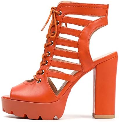 Open Toe Strappy Platform Heel Sandal 