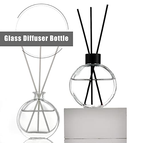 150Ml/5Oz Empty Glass Diffuser Bottle Diffuser Jars Aromatherapy Storage Container Fragrance Accessories Use For Diy Replacement Reed Diffuser Sticks Sets Oils Crafts Decor(Clear) #TOP5