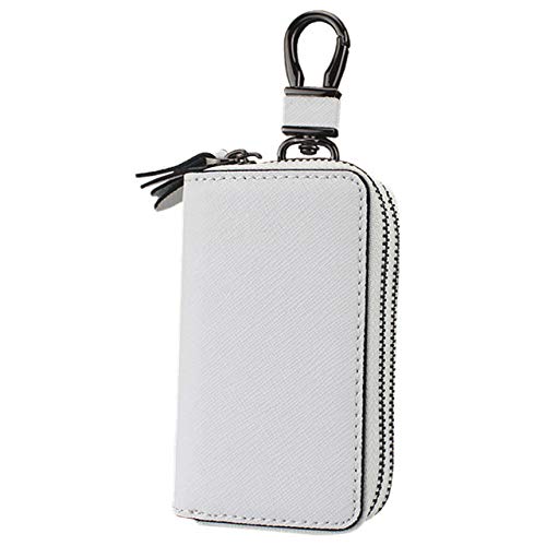 キーホルダー　キーケース　キーリング　ホワイト Amazon | [MBOYU] ダブルファスナー スマートキーケース 2つ 鍵が同時