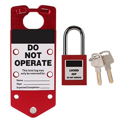 Image of Lockout Tagout Hasp, Reusable Low Density 360 Rotation Writable Safety Lockout Hasps for Building Works for Industrial Equipment for Workshop