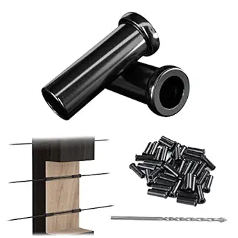 Muzata 40Pack Black T316 Stainless Steel Protective Sleeves Cable Railing Kit Hardware for Wood Posts for 1/8