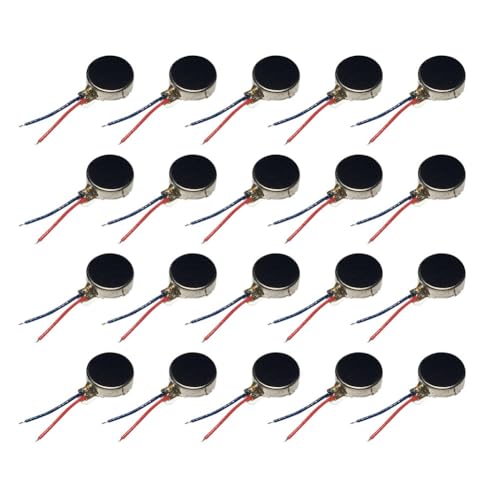 MonoSora 20 piezas 1027 3.0 V CC miniatura de monedas planas 12000 rpm motor de vibración para teléfonos inteligentes, tabletas, portátiles, juguetes eléctricos, robots y drones