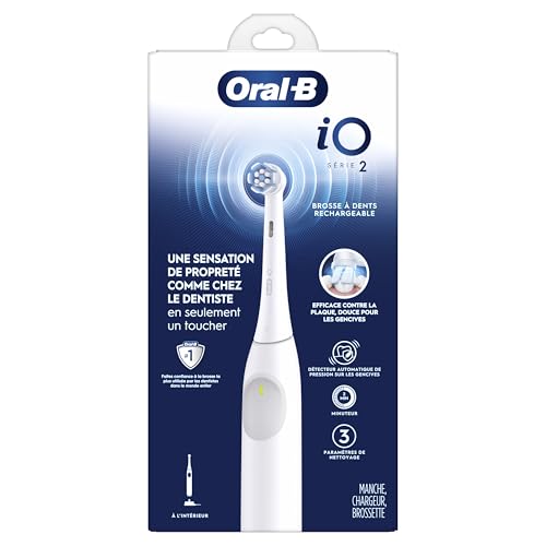 Oral-B iO Series 2 Rechargeable Electric Powered Toothbrush, Pure White with 1 Gentle Care Brush Head - Automatic Pressure Sensor to Protect Gums - 3 Modes - 2 Min Timer - Image 10