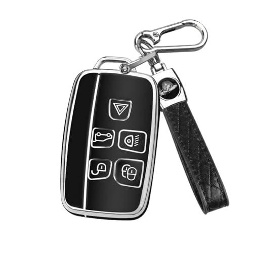 Generic Range Rover Key Cover 5 Buttons Pink TPU Key Fob Case with Chain