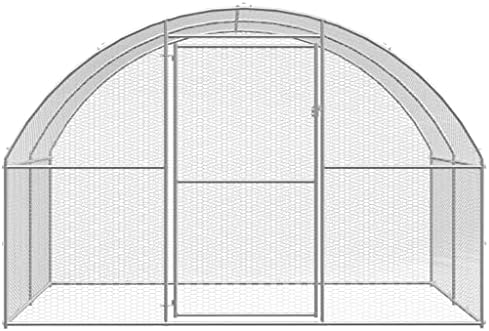 Spacious Galvanized Steel Chicken Coop - Large Outdoor Animal House for Hens, Ducks, Rabbits & Small Pets, Durable Silver Rectangular Hutch, Weatherproof & Secure
