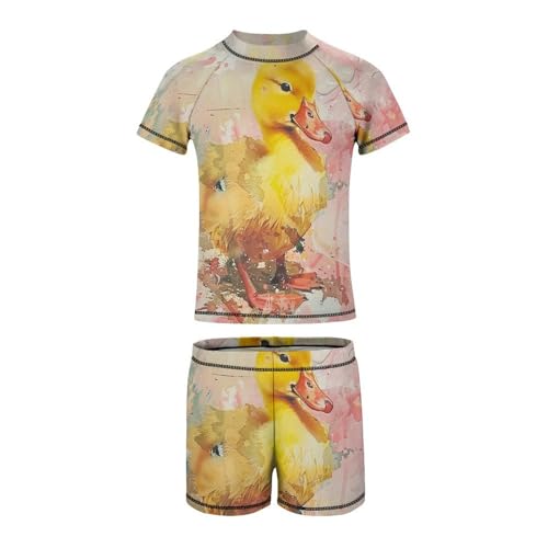 Yellow DucklingChildren's Casual Swimsuit Set - Simple and Versatile2