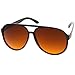 zeroUV Retro Large Blue Blocking Lens Aviator Sunglasses 60mm (Black/Orange Gradient)