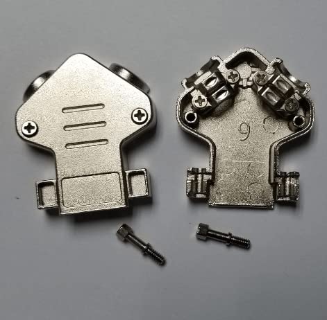 D SUB 9 Shell Angle of 45 Degrees Dual Control Cable 9Pin Zinc Alloy Silver VGA9 2V2 2W2