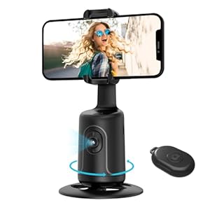 Auto Face Tracking Tripod, 360° Rotation Body Phone Camera Mount Smart Shooting Holder with Remote Selfie Stick, No App, Gesture Control, for Vlog, Tiktok