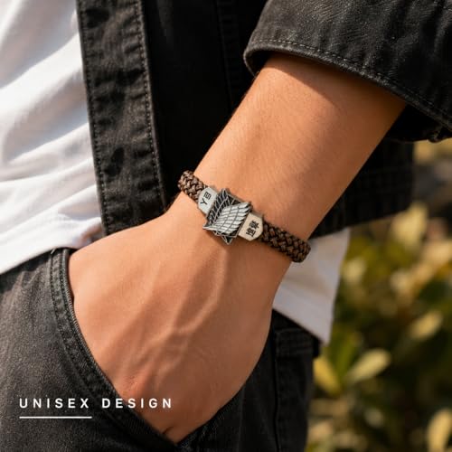 Image of Street27 Anime-Inspired Cosplay Bracelet | Faux Leather & Alloy Wristband for Costume, Events & Collectible Use - Black (1 Piece)