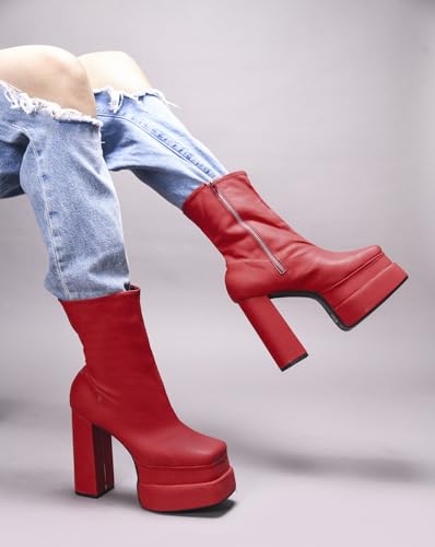 Image of SilverArrow Classy Trendy Comfortable ankel Length Block Heel Zipper Boots for Womens & Girls