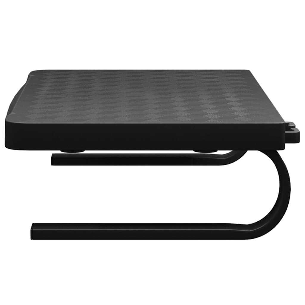 Supporto per monitor nero in polistirene HIPS resistente agli urti, 37 x 28 x 11,5 cm, con spazio per tastiera e dispositivi multimediali, supporto ergonomico per soggiorno e angolo gaming