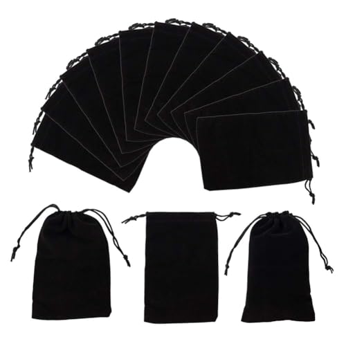 NBEADS 5 Pcs Velvet Bags, 10 ×15cm Sac En Velours Noir Velvet Pochettes Sacs de Bonbons de Noël Faveur pour Bijoux Bouchons D'Oreilles et Porte-Clés Ligne...