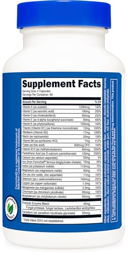Nutricost Multivitamin with Probiotics 120 Vegetarian Capsules - Packed with Vitamins & Minerals - Image 6