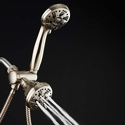 Aquadance 4221 Brushed Nickel High Pressure 3-Way 48-Setting Rain – Handheld Shower Head Combo – Angle Adjustable thumb #6