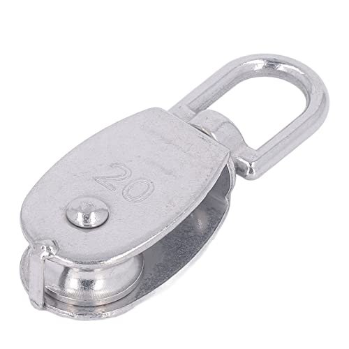Bloc de poulie en acier inoxydable M20 avec crochet M7 pour levage, 6 pièces