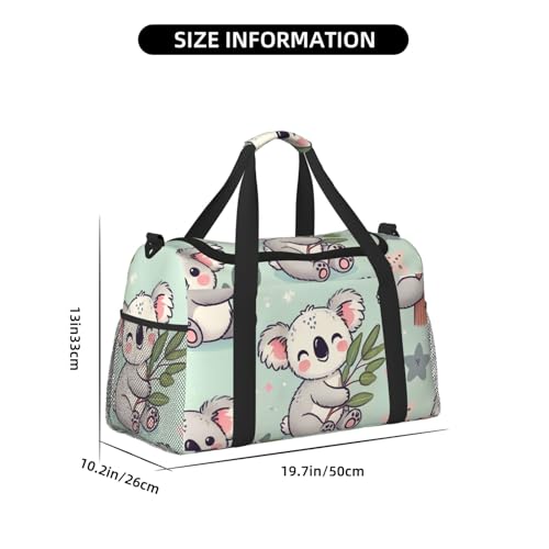 40l Gym Travel Duffel Bag Cute Australia Koala Bear Carry-On Workout Overnight Backpack2