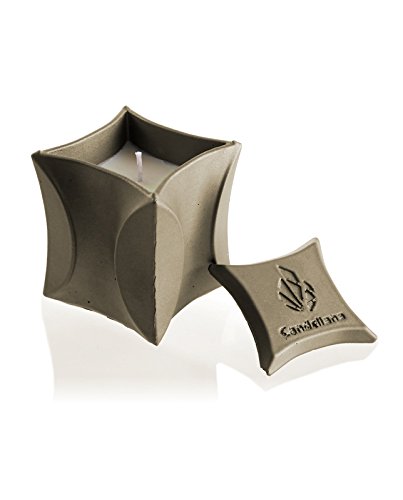 Candellana Candles Candlefort Concrete Candle-Modern II-Golden Brown, Scent: for Him