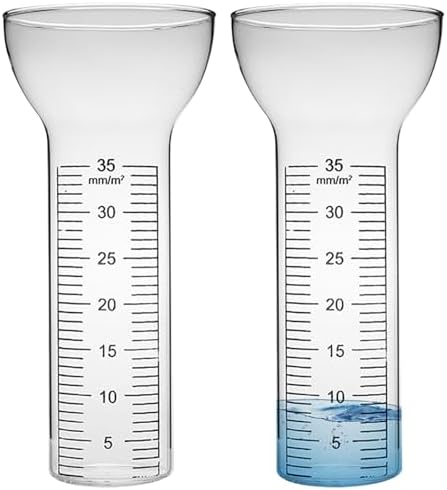 Lantelme 4216 Lot de 2 pluviomètres en plastique avec piquet en métal Transparent