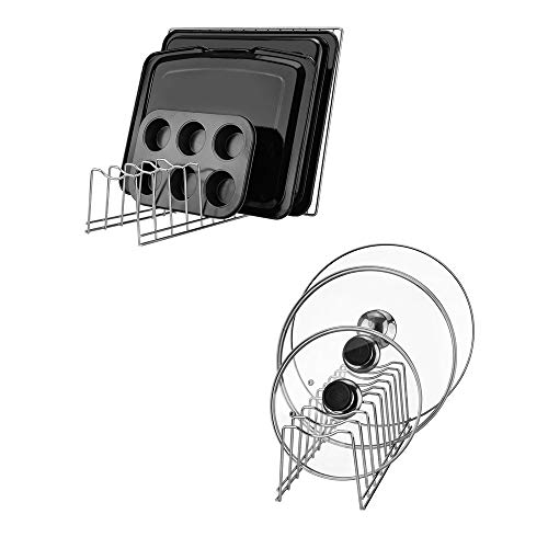 Pot Lid Holder, Stainless Steel Kitchen Organizer Rack Rest, Storage Cutting Boards, Bakeware, Pots & Pans, Serving Trays, Reusable Containers in Cabinet Pantry on Countertop