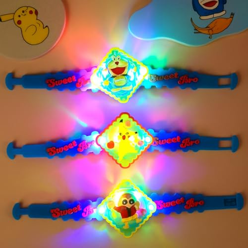 Image of Cartoon Character Set of 2 Rakhi for Kids | Rakhi | Set of 2 with Light | Free Tilak Set | Popo Toys | Assorted Any 2