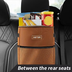 HOTOR Car Trash Can, Leakproof Car Organizer, 2-Gallon, Brown view 8