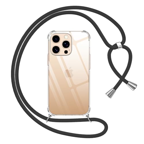 Pnakqill Cover con Cordino per iPhone 11 6.1'',Custodia Collana Corda,Silicone Bumper Trasparente Custodia Cellulare Case Tracolla con Cordoncino Laccio Catena Lanyard,Cuore